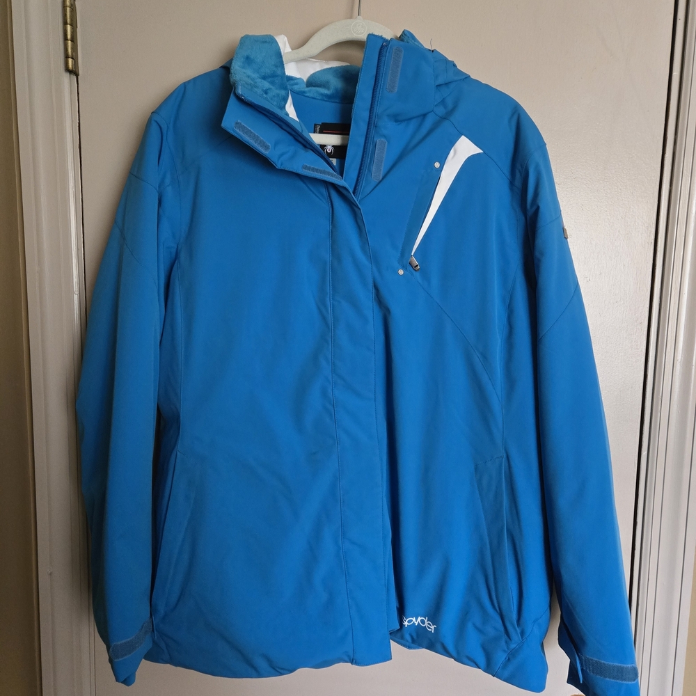 Women's Spyder Blue And White Snow Jacket Size XL
